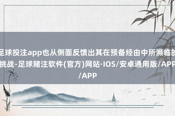 足球投注app也从侧面反馈出其在预备经由中所濒临的挑战-足球赌注软件(官方)网站·IOS/安卓通用版/APP