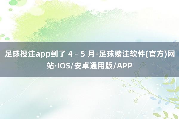 足球投注app到了 4 - 5 月-足球赌注软件(官方)网站·IOS/安卓通用版/APP