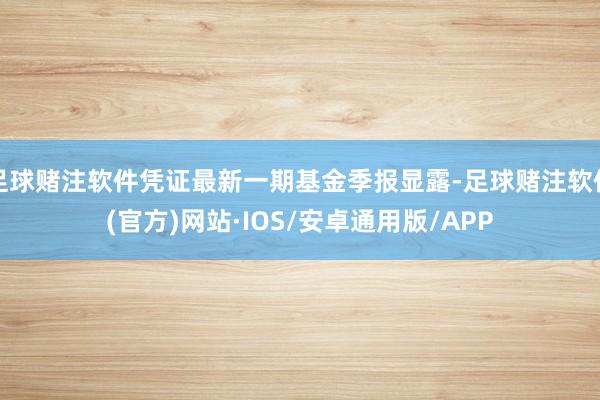 足球赌注软件凭证最新一期基金季报显露-足球赌注软件(官方)网站·IOS/安卓通用版/APP