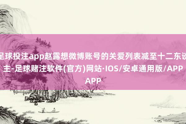 足球投注app赵露想微博账号的关爱列表减至十二东谈主-足球赌注软件(官方)网站·IOS/安卓通用版/APP