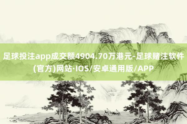足球投注app成交额4904.70万港元-足球赌注软件(官方)网站·IOS/安卓通用版/APP