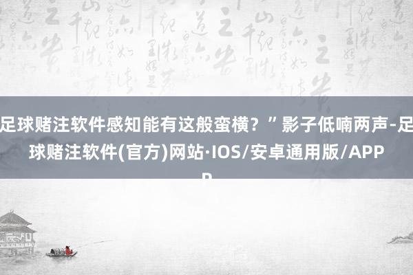 足球赌注软件感知能有这般蛮横？”影子低喃两声-足球赌注软件(官方)网站·IOS/安卓通用版/APP