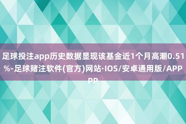 足球投注app历史数据显现该基金近1个月高潮0.51%-足球赌注软件(官方)网站·IOS/安卓通用版/APP