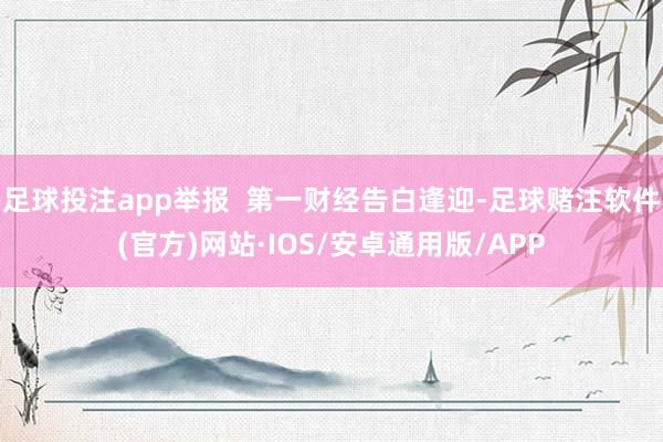 足球投注app举报  第一财经告白逢迎-足球赌注软件(官方)网站·IOS/安卓通用版/APP