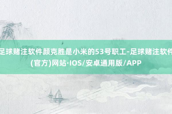 足球赌注软件颜克胜是小米的53号职工-足球赌注软件(官方)网站·IOS/安卓通用版/APP