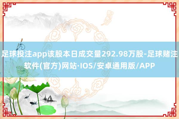 足球投注app该股本日成交量292.98万股-足球赌注软件(官方)网站·IOS/安卓通用版/APP