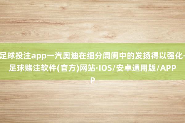 足球投注app一汽奥迪在细分阛阓中的发扬得以强化-足球赌注软件(官方)网站·IOS/安卓通用版/APP