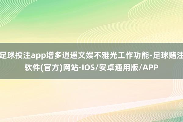 足球投注app增多逍遥文娱不雅光工作功能-足球赌注软件(官方)网站·IOS/安卓通用版/APP