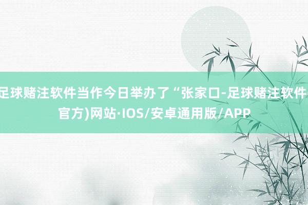 足球赌注软件当作今日举办了“张家口-足球赌注软件(官方)网站·IOS/安卓通用版/APP