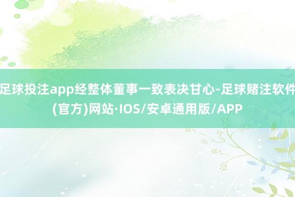 足球投注app经整体董事一致表决甘心-足球赌注软件(官方)网站·IOS/安卓通用版/APP