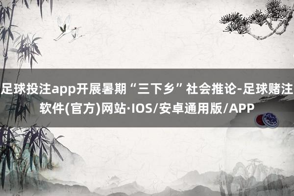 足球投注app开展暑期“三下乡”社会推论-足球赌注软件(官方)网站·IOS/安卓通用版/APP