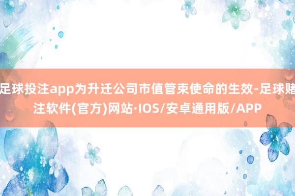 足球投注app为升迁公司市值管束使命的生效-足球赌注软件(官方)网站·IOS/安卓通用版/APP