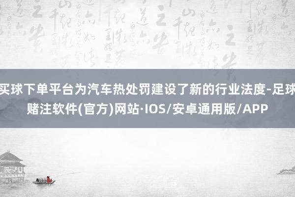 买球下单平台为汽车热处罚建设了新的行业法度-足球赌注软件(官方)网站·IOS/安卓通用版/APP