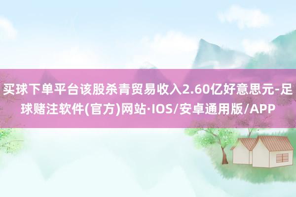 买球下单平台该股杀青贸易收入2.60亿好意思元-足球赌注软件(官方)网站·IOS/安卓通用版/APP