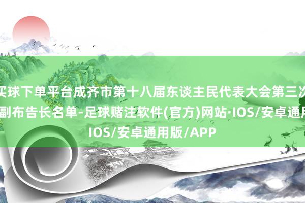 买球下单平台成齐市第十八届东谈主民代表大会第三次会议大会副布告长名单-足球赌注软件(官方)网站·IOS/安卓通用版/APP
