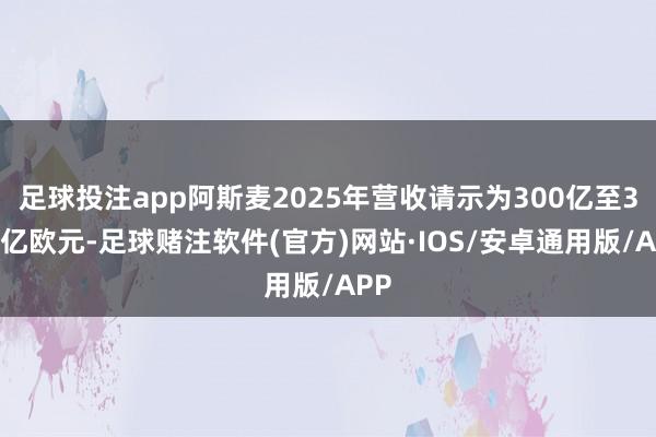 足球投注app阿斯麦2025年营收请示为300亿至350亿欧元-足球赌注软件(官方)网站·IOS/安卓通用版/APP