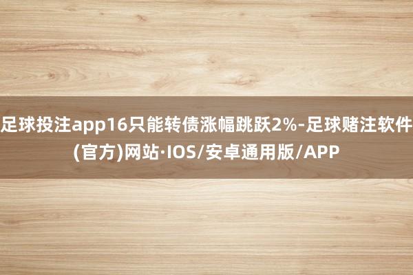 足球投注app16只能转债涨幅跳跃2%-足球赌注软件(官方)网站·IOS/安卓通用版/APP