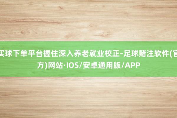 买球下单平台握住深入养老就业校正-足球赌注软件(官方)网站·IOS/安卓通用版/APP