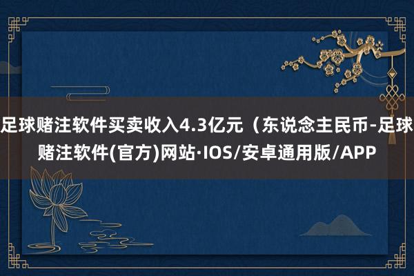 足球赌注软件买卖收入4.3亿元（东说念主民币-足球赌注软件(官方)网站·IOS/安卓通用版/APP