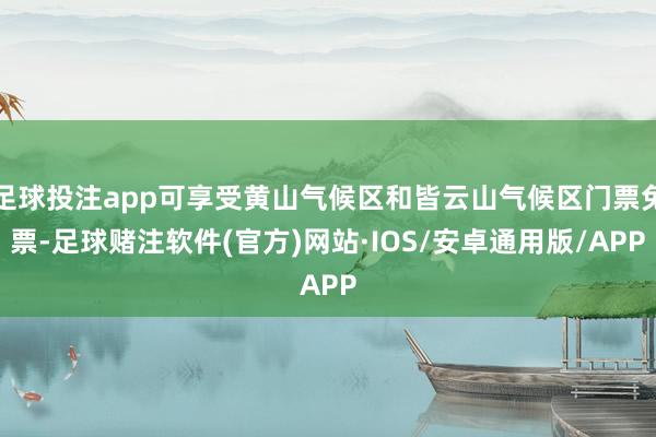 足球投注app可享受黄山气候区和皆云山气候区门票免票-足球赌注软件(官方)网站·IOS/安卓通用版/APP