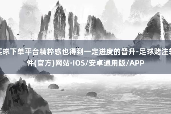 买球下单平台精粹感也得到一定进度的晋升-足球赌注软件(官方)网站·IOS/安卓通用版/APP