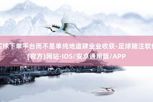 买球下单平台而不是单纯地追肄业业收获-足球赌注软件(官方)网站·IOS/安卓通用版/APP