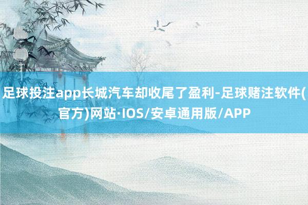 足球投注app长城汽车却收尾了盈利-足球赌注软件(官方)网站·IOS/安卓通用版/APP