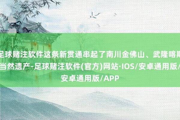 足球赌注软件这条新贯通串起了南川金佛山、武隆喀斯荒谬当然遗产-足球赌注软件(官方)网站·IOS/安卓通用版/APP