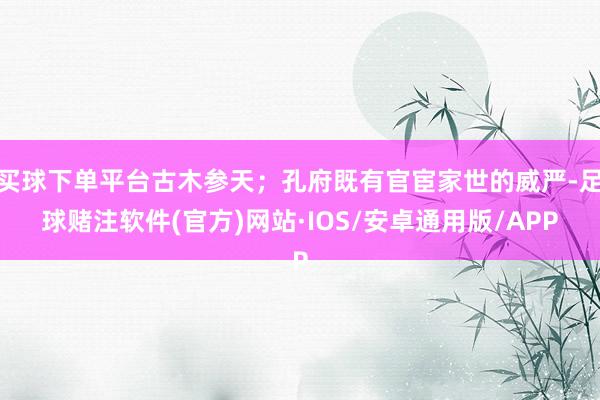 买球下单平台古木参天；孔府既有官宦家世的威严-足球赌注软件(官方)网站·IOS/安卓通用版/APP