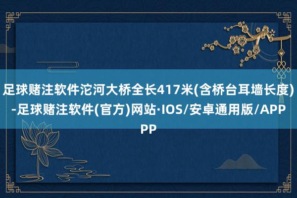 足球赌注软件沱河大桥全长417米(含桥台耳墙长度)-足球赌注软件(官方)网站·IOS/安卓通用版/APP