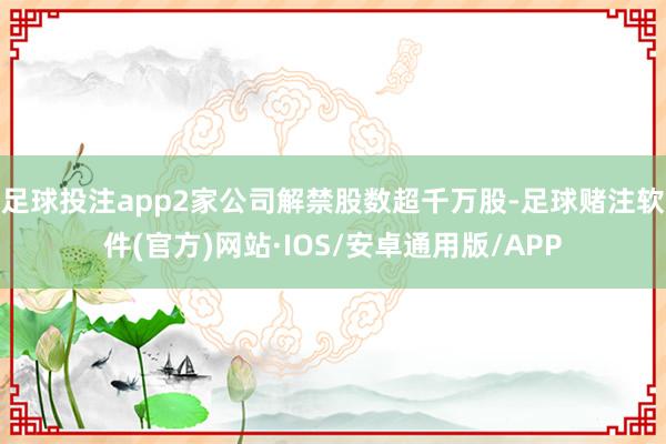 足球投注app2家公司解禁股数超千万股-足球赌注软件(官方)网站·IOS/安卓通用版/APP