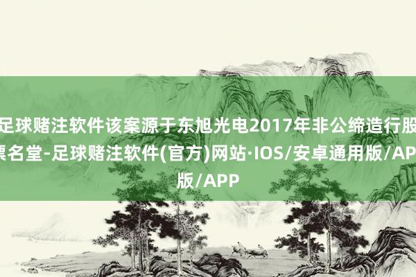 足球赌注软件该案源于东旭光电2017年非公缔造行股票名堂-足球赌注软件(官方)网站·IOS/安卓通用版/APP