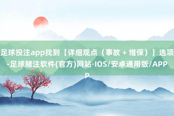 足球投注app找到【详细观点(事故 + 维保)】选项-足球赌注软件(官方)网站·IOS/安卓通用版/APP