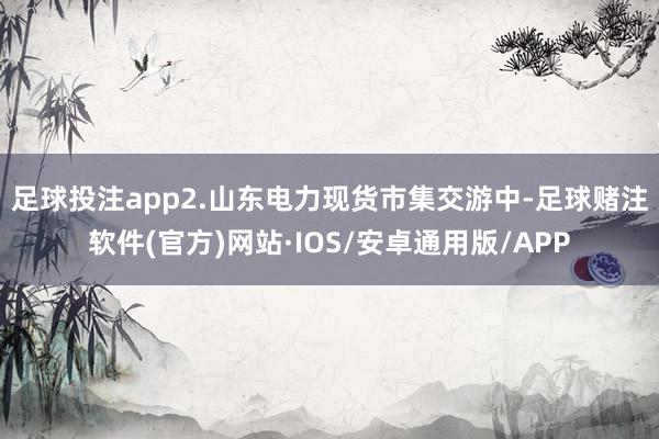 足球投注app　　2.山东电力现货市集交游中-足球赌注软件(官方)网站·IOS/安卓通用版/APP