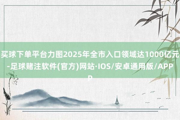 买球下单平台力图2025年全市入口领域达1000亿元-足球赌注软件(官方)网站·IOS/安卓通用版/APP