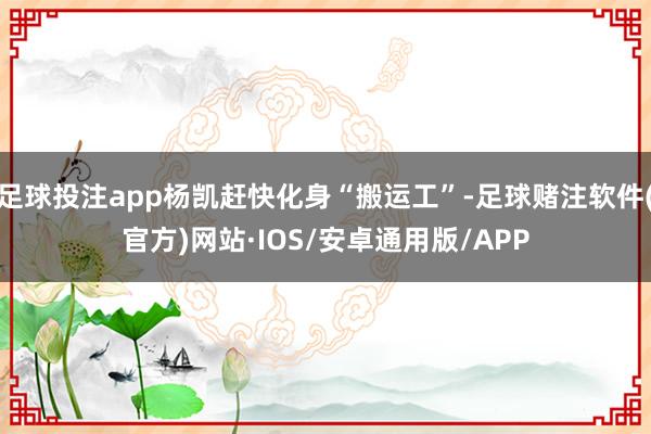 足球投注app杨凯赶快化身“搬运工”-足球赌注软件(官方)网站·IOS/安卓通用版/APP