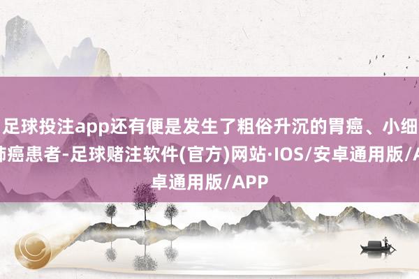 足球投注app还有便是发生了粗俗升沉的胃癌、小细胞肺癌患者-足球赌注软件(官方)网站·IOS/安卓通用版/APP
