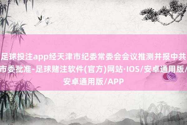 足球投注app经天津市纪委常委会会议推测并报中共天津市委批准-足球赌注软件(官方)网站·IOS/安卓通用版/APP