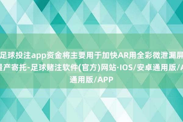 足球投注app资金将主要用于加快AR用全彩微泄漏屏的量产寄托-足球赌注软件(官方)网站·IOS/安卓通用版/APP
