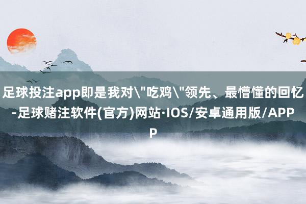 足球投注app即是我对