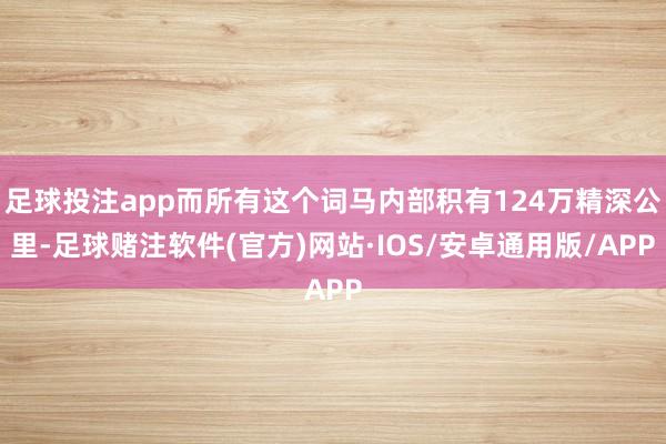 足球投注app而所有这个词马内部积有124万精深公里-足球赌注软件(官方)网站·IOS/安卓通用版/APP