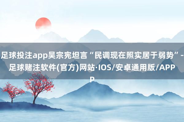 足球投注app吴宗宪坦言“民调现在照实居于弱势”-足球赌注软件(官方)网站·IOS/安卓通用版/APP