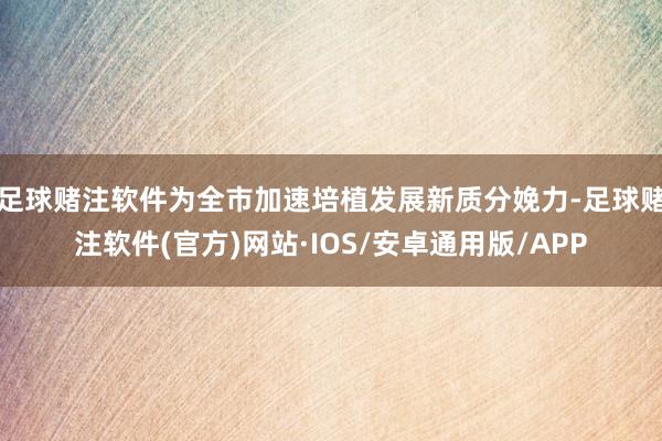 足球赌注软件为全市加速培植发展新质分娩力-足球赌注软件(官方)网站·IOS/安卓通用版/APP