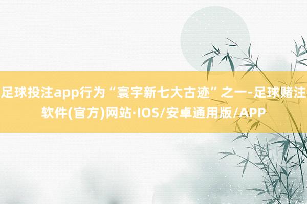 足球投注app行为“寰宇新七大古迹”之一-足球赌注软件(官方)网站·IOS/安卓通用版/APP