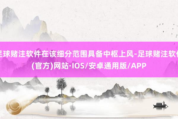足球赌注软件在该细分范围具备中枢上风-足球赌注软件(官方)网站·IOS/安卓通用版/APP