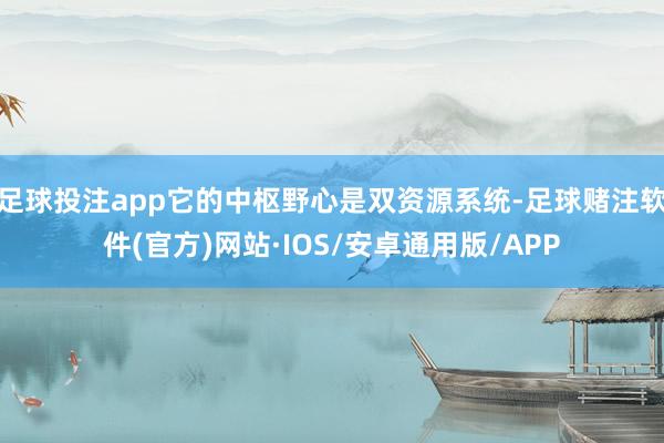 足球投注app它的中枢野心是双资源系统-足球赌注软件(官方)网站·IOS/安卓通用版/APP