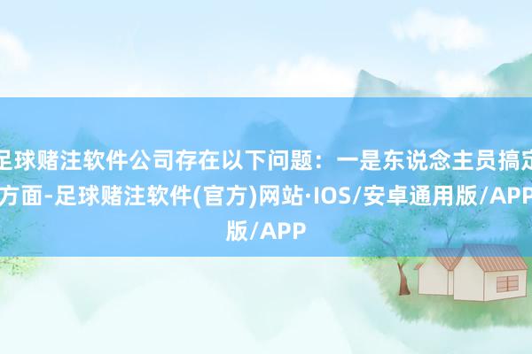 足球赌注软件公司存在以下问题：一是东说念主员搞定方面-足球赌注软件(官方)网站·IOS/安卓通用版/APP
