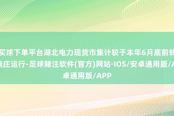 买球下单平台湖北电力现货市集计较于本年6月底前转入端庄运行-足球赌注软件(官方)网站·IOS/安卓通用版/APP