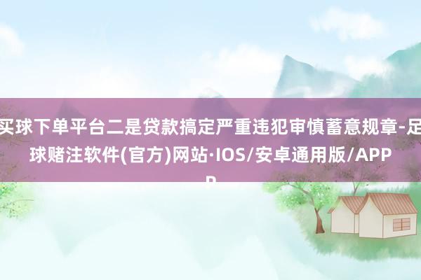 买球下单平台二是贷款搞定严重违犯审慎蓄意规章-足球赌注软件(官方)网站·IOS/安卓通用版/APP