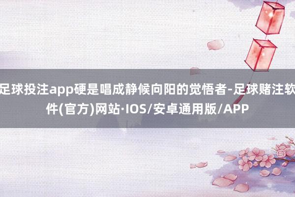 足球投注app硬是唱成静候向阳的觉悟者-足球赌注软件(官方)网站·IOS/安卓通用版/APP